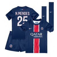 Dres Paris Saint-Germain Nuno Mendes #25 Domaci za djecu 2024-25 Kratak Rukav (+ kratke hlače)